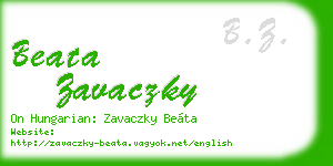 beata zavaczky business card
